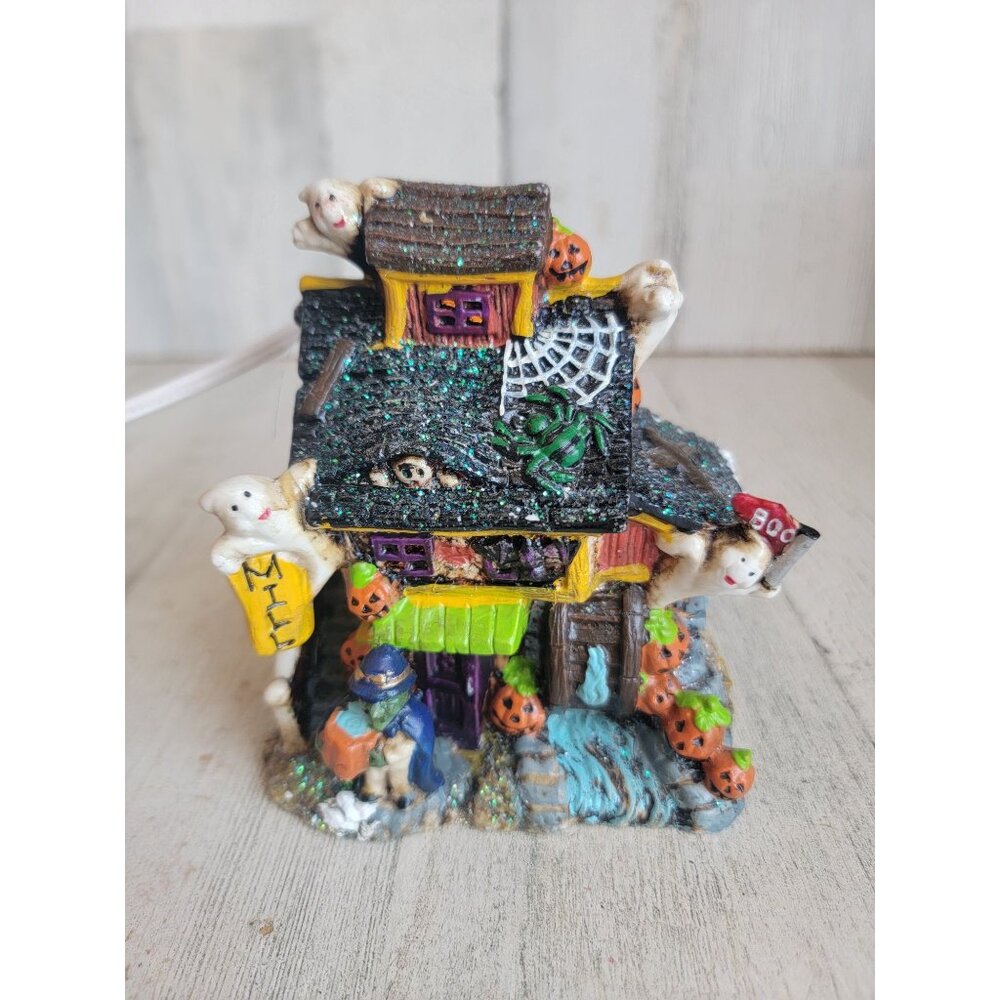 Vintage Halloween glitter mill haunted‎ house xmas decor